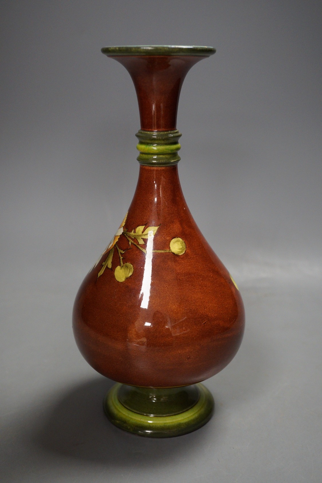 A Doulton Lambeth faience bottle vase, c.1885, 21cm